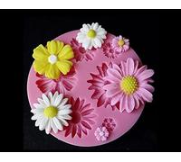 Caja de silicona para manualidades, diseño de prado de flores, flexible, para raysin, resina, hormigón, cera de vela