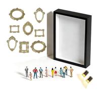 Caja de Siluetas Museo DIY con Figuras Villanos Aleatorias 2 Luces y Kit Distribución - Construye un Gabinete Exhibición Histórico para Escritorio Manualidades Inmersivas Ambiente Luz Sombra