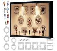 Caja De Siluetas Para Mini Museo Diy, Marco De Fotos Para Mi-ni M-useo Diy,Marco De Fotos Para Mi-ni Mu-seo Con Figuras Humanas,Marco Blanco Y Luz Led Para Aniversario,Boda Y DecoracióN Del Hogar
