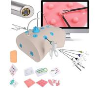 Caja de simulador entrenador laparoscópico: ejercicios laparoscopia con 10 módulos e instrumentos quirúrgicos