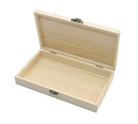 Caja de sin terminar con tapa con bisagras y cierre frontal, cajas de almacenamiento de natural para manualidades, pasatiempos, regalos, l
