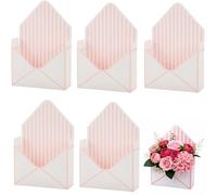 Caja De Sobres Para El DíA De San ValentíN, Caja De Regalos De Flores Rojas Con DiseñO De Cartas De Amor, Papel Para Envolver Flores, Regalos Para Bodas Y San ValentíN (5 piezas-E)