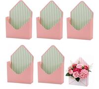 Caja De Sobres Para El DíA De San ValentíN, Caja De Regalos De Flores Rojas Con DiseñO De Cartas De Amor, Papel Para Envolver Flores, Regalos Para Bodas Y San ValentíN (5 piezas-B)