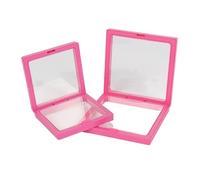 Caja de sombra con marco imagen flotante 3D, soporte for presentación joyería, for colgante anillo, protege la, estuche piedra, 12 Uds para Joyería, Medallas(Rose Red,9x9cm)