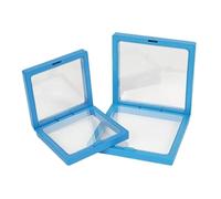 Caja de sombra con marco imagen flotante 3D, soporte for presentación joyería, for colgante anillo, protege la, estuche piedra, 12 Uds Para Joyas Conchas(BLUE,11x11cm)