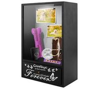 Caja de sombra conmemorativa para mascotas, vitrina de cenizas de urna para mascotas con cajón, marco de fotos conmemorativo para perros, regalos conmemorativos para mascotas por pérdida de perro con