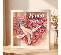Caja de Sombra de Flores Personalizada para Mamá - Regalo Día de la Madre Regalos Personalizados para Mama Mujer - Marco de Sombra de Mamá con Nombre - Regalos Personalizados Día de la Madre
