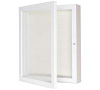 Caja de sombra rústica de madera con marco de pared para flores prensadas, muestras de herbario y recuerdos, caja de recuerdos (blanco, 12 x 16 pulgadas)
