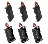 Caja de Soporte de Batería AA Caja de Almacenamiento de Batería de Plástico Portapilas con Interruptor y Cables 6 Piezas