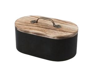Caja De Soporte De Tampones - Almacenamiento De Baño De Madera Con Tapa | Organizador Decorativo Para SwaBs De Algodón Agujas Para El Cabello Medicina De Cosméticos, Fregadero De Casillero Compacto