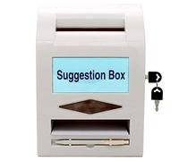 Caja de sugerencias, caja de donación, buzón de correo, bloqueo de caja de comentarios y bolígrafo para pared o encimera, 6 etiquetas reemplazables,