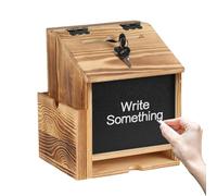 Caja de sugerencias con ranura y cerradura - Madera 9.06x7.87x6.69 | Donación Espacio Seguridad, Recaudación de fondos Organizador de Eventos Solicitudes de votación Ahorro Consejos de lotería Deja ca