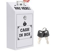 Caja de Sugerencias de Metal, Hucha con Llave de Seguridad Caja de Donaciones con Llave Hucha Exterior con Ranura Superior, Tarro de Donacion de Caridad para Doméstico, Oficina y Lugar de Trabajo