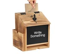 Caja de sugerencias, Wood Donation Collection Organizer, Secure Ballot Cómo, Wall Mounted Locking Contenedor para Iglesia, Escuela, Oficinas, Hospital, Workplace, Público Space