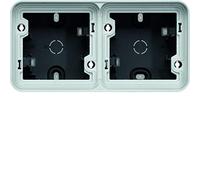 Caja de superficie, 2 elementos, horizontal, gris