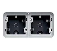 Caja de superficie, 2 elementos, horizontal, gris