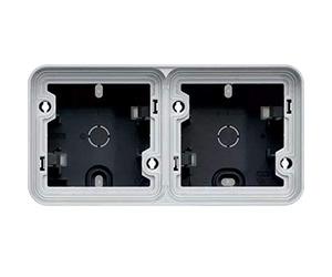 Caja de superficie, 2 elementos, horizontal, gris