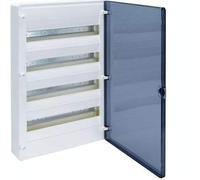 Caja de superficie golf serie VS, 4 filas, 72M, puerta transp.,regleta QC,chasis