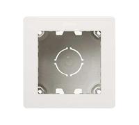 Caja de superficie para 1 elemento, serie 270, diseño moderno, ideal para instalaciones eléctricas en viviendas y oficinas.