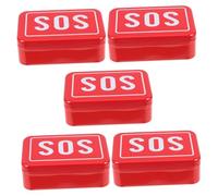 Caja de Supervivencia Sos de Hierro Roja, 5 Piezas, Portátil