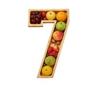 Caja de tablero rellenable de caracteres de madera, decoración de mesa número reutilizable, bandeja grande para servir alimentos con mangos, Snack Board con diseño, fiesta que sirve elegante, for Home