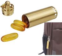 Caja de tableta, pastillero de viaje, pastillero de latón pequeño, llavero de caja de píldora nitro impermeable, soporte de píldora de viaje for bolso, botella de píldora al aire libre, (Size : Large