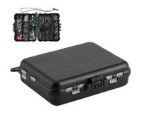 Caja de tackle de pesca, kit de pesca de la, Kit de pescado impermeable con ganchos 246 piezas Caja de chapa, Perlas de equipo de peso de pescado suministros para agua salada y