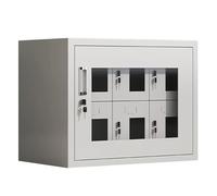 Caja de Taquillas para Teléfono Móvil, Taquilla Metálica con 6/9/12 Puertas, Armario de Almacenamiento de Teléfonos Móviles con Cerradura para Oficina en Casa, Garaje y Escuela(60x35x48cm/24x14x19in)