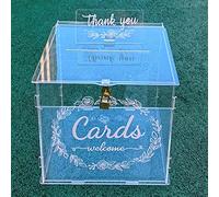 Caja de tarjetas de boda con sobre, transparente, recepciones, deseos, dinero, acrílico, grande para recepción
