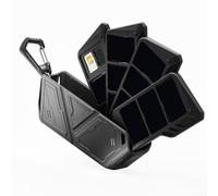 Caja de tarjetas de juego para Switch 2, caja de almacenamiento de tarjetas de memoria semitransparente para tarjetas de juego OLED Lite (negro)