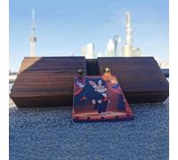 Caja de tarjetas deslizante de comedia de lujo (edición de madera de nogal) tarjeta de trucos mágicos que desaparecen en caja de madera, ilusiones mágicas de primer plano, accesorios de comedia