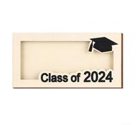 Caja de tarjetas para graduación con material de madera diseñada para graduados 2024 para celebrar logros académicos