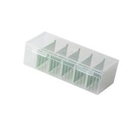Caja de tarjetas transparente con cubierta protectora y divisores personalizables para organizadores de escritorio de almacenamiento eficiente