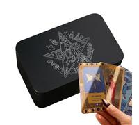 Caja de tarot, caja para barajas de tarot - Funda de hierro para guardar mazos de cartas | Funda protectora para organizador de tarot portátil para fanáticos de las cartas de los