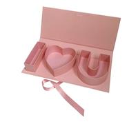 Caja de "Te amo", caja de "Te amo" for flores, caja de regalo rellenable con "Te amo" de cartón vacía, caja con forma for recuerdos de fiesta, chocolates, manualidades DIY(Pink)