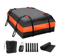 Caja de techo para coche, 15 pies cúbicos, impermeable, 420D, plegable, caja de almacenamiento con alfombrilla antideslizante, 6 ganchos para puertas, candado y bolsa de transporte para transporte de