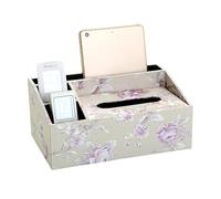 Caja de tejido con caja de almacenamiento, Funda for caja de pañuelos multifuncional de cuero sintético multicolor (26,5 x 16,5 x 12 cm)(W)