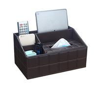 Caja de tejido con caja de almacenamiento, Funda for caja de pañuelos y organizador de escritorio multicolor 29 x 17,5 x 15 cm(Bruin)