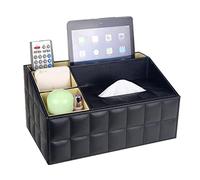 Caja de tejido con caja de almacenamiento, Funda for caja de pañuelos y organizador de escritorio multicolor 29 x 17,5 x 15 cm(Schwarz)
