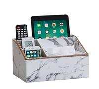 Caja de tejido con caja de almacenamiento, Organizador de pañuelos multifuncional de cuero sintético multicolor, 29,5 x 17,5 x 15 cm(Small)