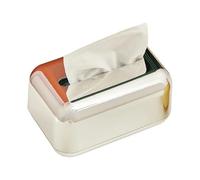 Caja de tejidos - Soporte de papel dorado electroplacado | Caso de almacenamiento retro de lujo ligero para servilletas, toallitas húmedas y tejidos faciales | Elegante organizador de escritorio para