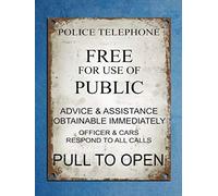 Caja de teléfono de la policía Tardis Dr Who Vintage Retro Tin Metal Decor Sign Home Wall Decor 8x12