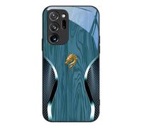 Caja de teléfono de Vidrio Templado magnético de dragón de Grano de Madera Personalizada, Fundas Protectoras de Vidrio Templado de Cobertura Completa, for Samsung Series(Green,S22 Plus)