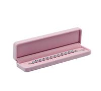 caja de terciopelo para joyas Caja de terciopelo for anillos, pendientes, collares, brazaletes/pulseras, joyero for bodas, caja almacenamiento for exhibición joyas(Pink Long chain)