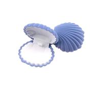 caja de terciopelo para joyas Caja de terciopelo for joyería, contenedor anillo boda for pendientes, collar, pulsera, expositor, 16 estilos, 1 unidad(Shell-Blue)