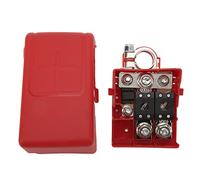 Caja de Terminales de Batería, 32V 400A 3 Tomas Tapa Aislada Caravana | Carcasa ABS Tres Tomas Conexion Doble Bateria Traccion Total Potencia Auxiliar Bornes M8 M5 Tapa Aislada Instalacion Rapida