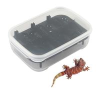 Caja de terrario de serpiente, lavabo de geco de 14 rejillas, hábitat de cría transparente de 7.1 x 5.1 pulgadas, contenedor de reptiles auténtico, fácil escalada para serpientes, arañas, escorpiones