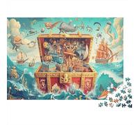 Caja de Tesoros Puzzles 1000 Piezas De Cartón Grueso Puzzles Anti Estrés Adultos para Pasatiempos En Casa como Regalo Original 52x38cm/1000pcs