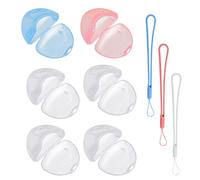 Caja de tetinas portátil de 6 piezas con 3 cordones de silicona, caja de tetinas relajantes, caja de almacenamiento de tetines, caja de tetinas blindada, fácil de transportar y reutilizable