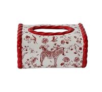 Caja de toallas papel creativa for el hogar, caja cuadrada cerámica con cajones for sala estar Portapañuelos de papel(Red)